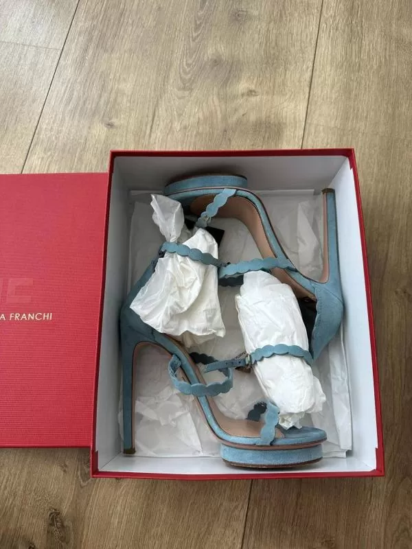 Sandale cu toc Elisabetta Franchi EU 37 | Bleu, Piele naturală - Image 6