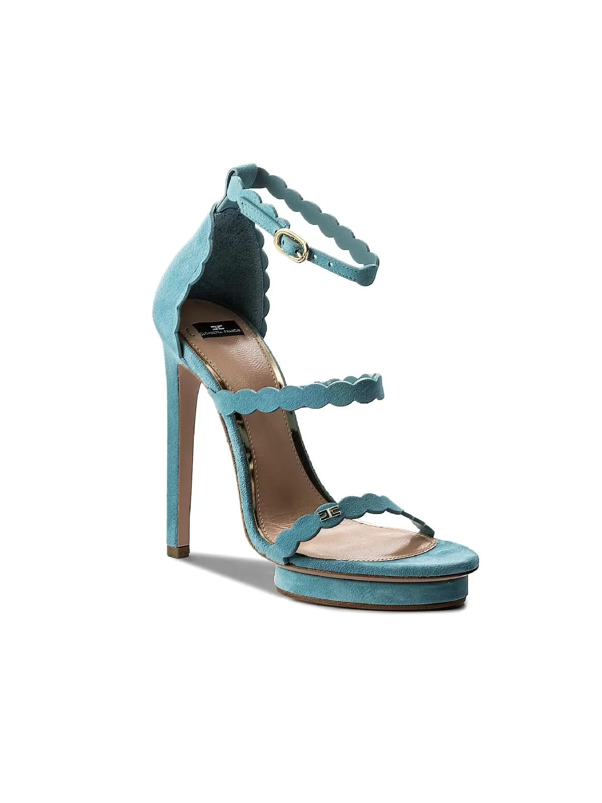 Sandale cu toc Elisabetta Franchi EU 37 | Bleu, Piele naturală
