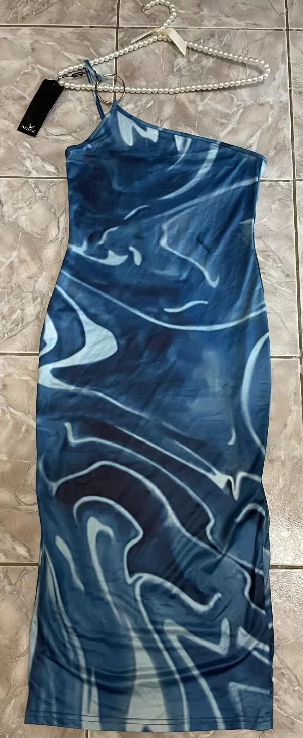 Rochie de plajă Welooc EU 38 | Albastru, Maxi, Poliester - Image 6