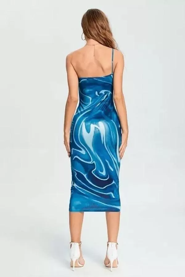 Rochie de plajă Welooc EU 38 | Albastru, Maxi, Poliester - Image 4
