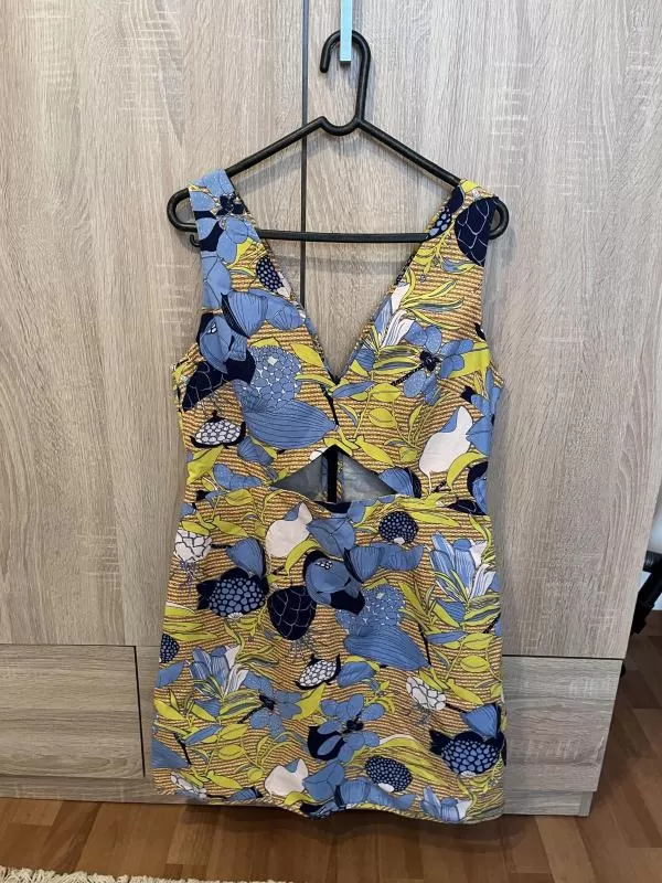 Rochie casual Zara M | Multicolor, Mini, Fără mâneci, Floral & Tropical, Cu decupaje, Bumbac - Image 2