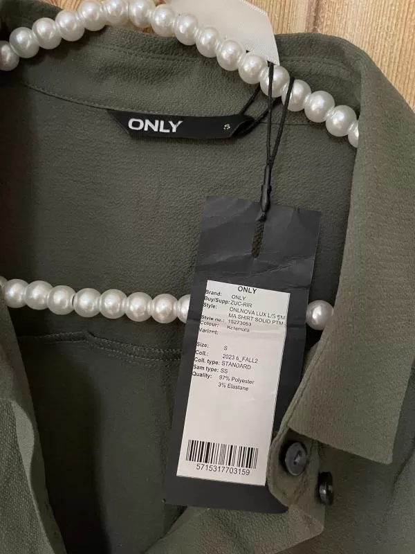 Cămașă Only EU 36 | Khaki, Normal, Poliester - Image 3