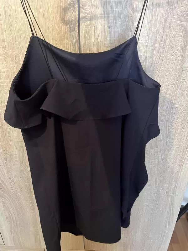 Rochie de seară Mango M | Albastru, Mini, Bretele subțiri, Monocrom, Volane - Image 7