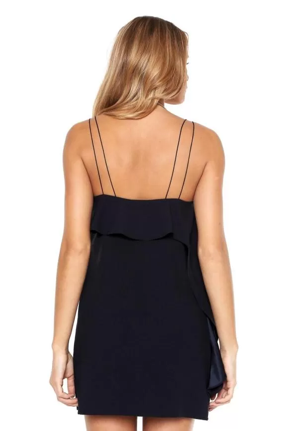Rochie de seară Mango M | Albastru, Mini, Bretele subțiri, Monocrom, Volane - Image 2