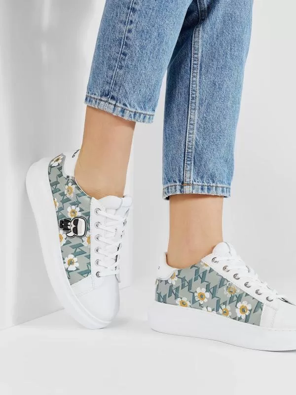 Sneakers Karl Lagerfeld EU 40 | Alb, Floral & Tropical, Piele naturală - Image 6