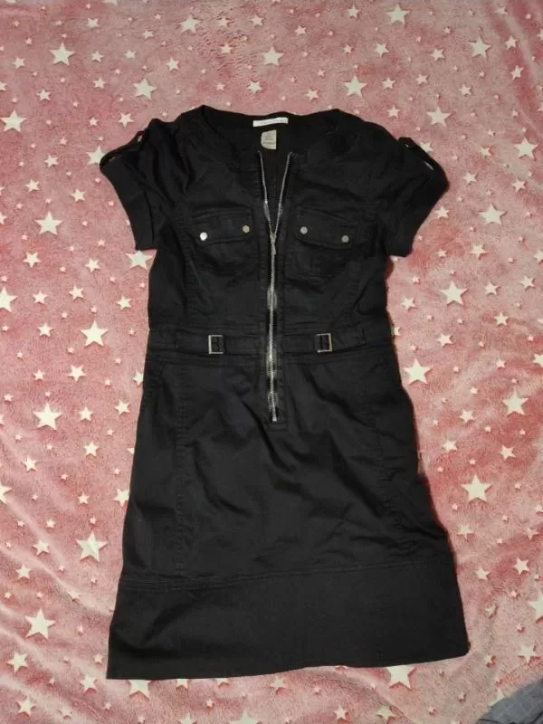 Rochie casual Kenneth Cole EU 38 | Negru, Midi, Mânecă scurtă, Monocrom, Bumbac - Image 5