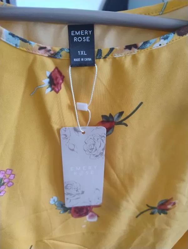 Rochie de vară Shein EU 48 | Portocaliu, Mini, Mânecă scurtă, Plus size, Floral & Tropical, Poliester - Image 6