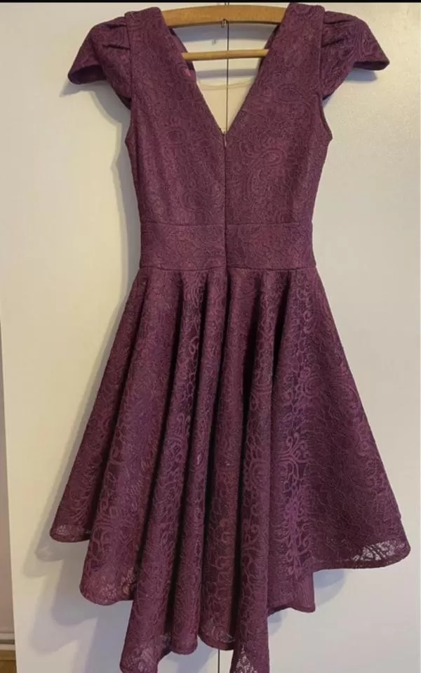 Rochie de ocazie EU 36 | Mov, Midi, Fără mâneci, Bumbac - Image 2