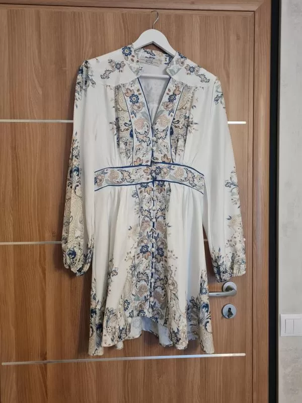 Rochie casual Cato EU 42 | Alb, Mini, Mânecă lungă, Bumbac - Image 5