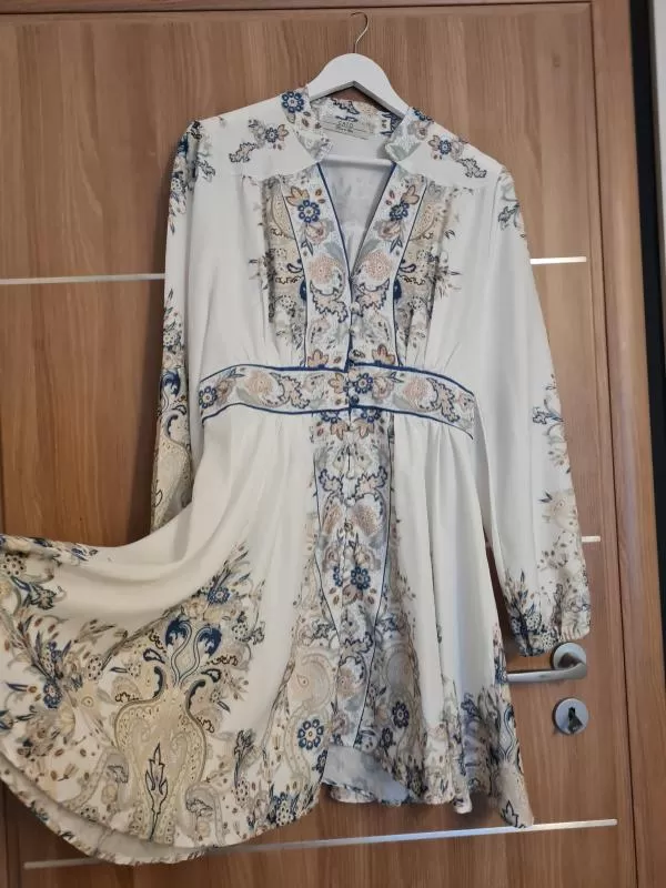 Rochie casual Cato EU 42 | Alb, Mini, Mânecă lungă, Bumbac - Image 6