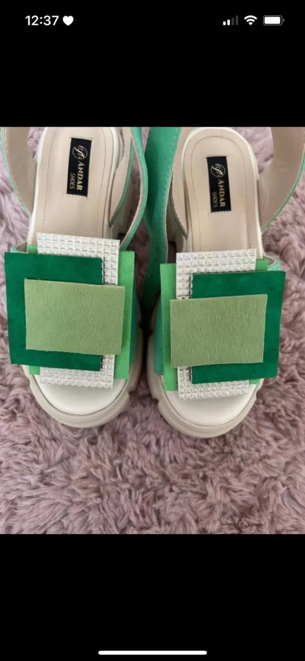 Sandale Andar shoes EU 35 | Verde mentă, Piele întoarsă Suede - Image 4
