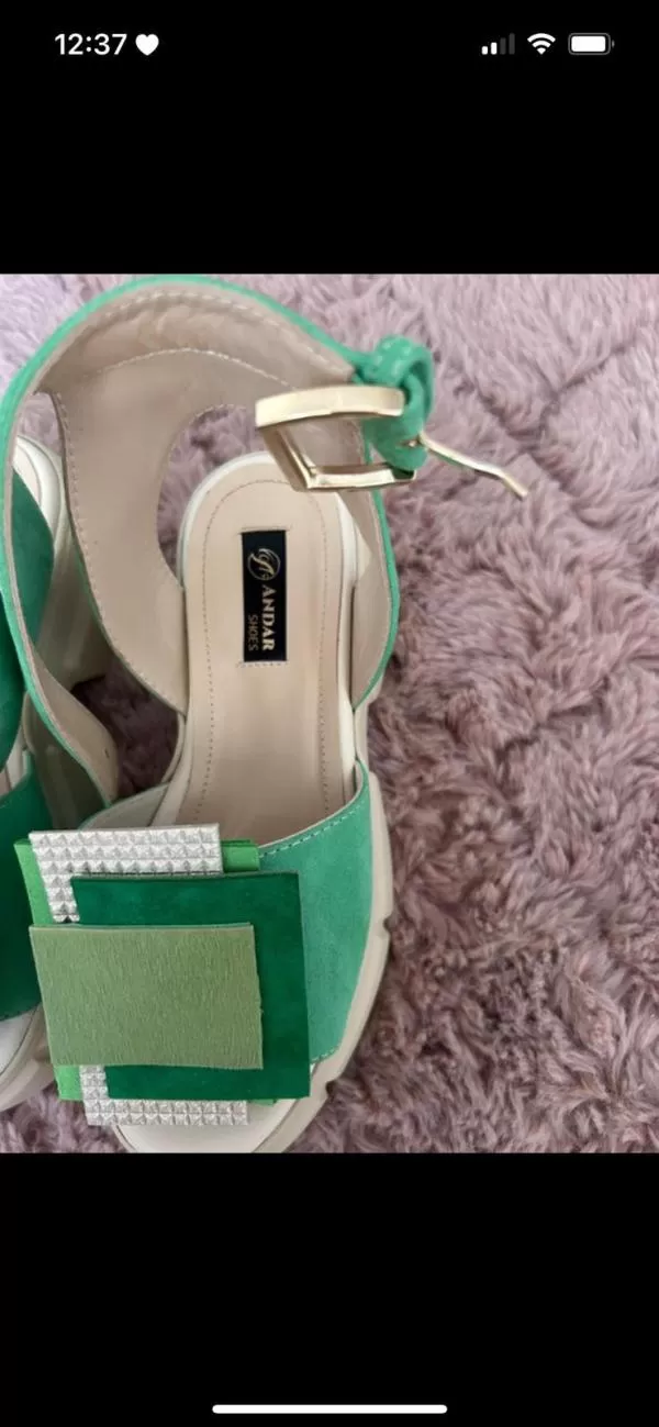 Sandale Andar shoes EU 35 | Verde mentă, Piele întoarsă Suede - Image 5