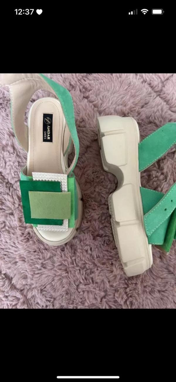 Sandale Andar shoes EU 35 | Verde mentă, Piele întoarsă Suede - Image 3