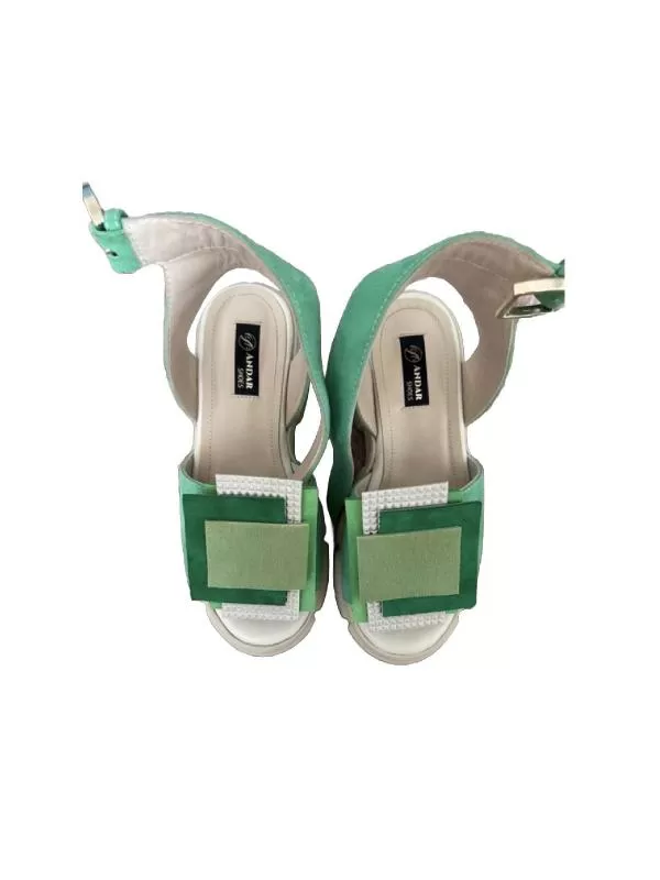 Sandale Andar shoes EU 35 | Verde mentă, Piele întoarsă Suede