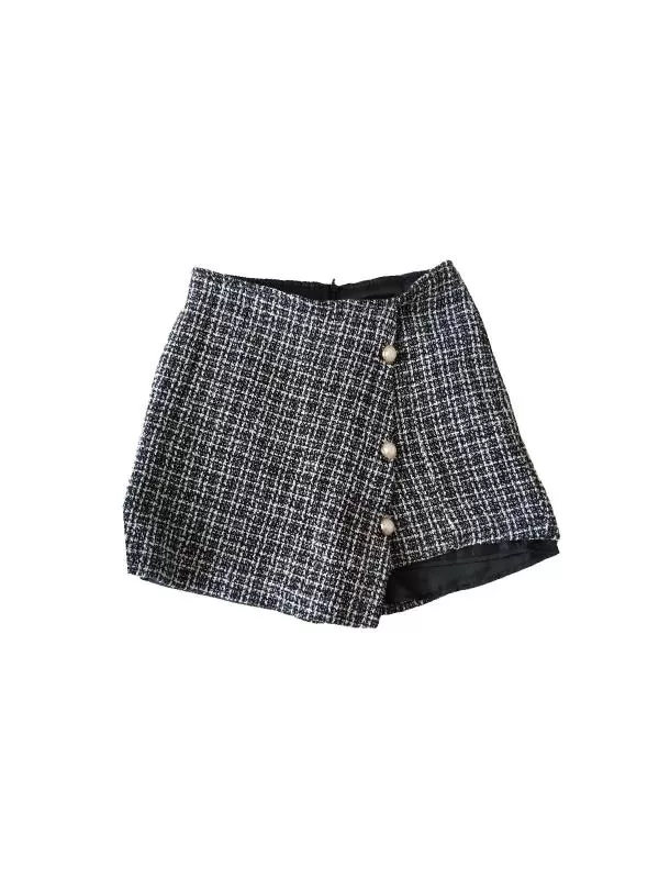 Pantaloni Shein EU 36 | Negru, Scurți, Talie înaltă, Poliester