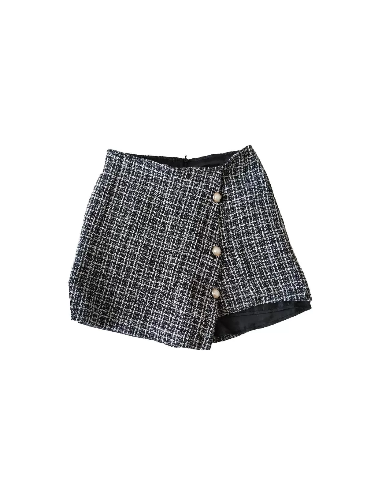 Pantaloni Shein EU 36 | Negru, Scurți, Talie înaltă, Poliester