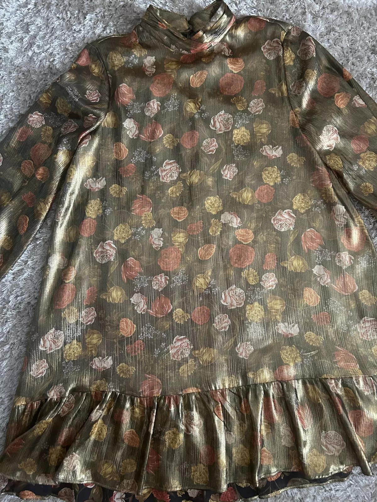 Rochie de seară Zara EU 36 | Auriu, Midi, Mânecă lungă, Poliester - Image 3