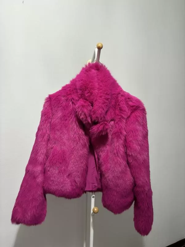 Geacă din blană Pimkie EU 34 | Fuchsia, Fără glugă - Image 2