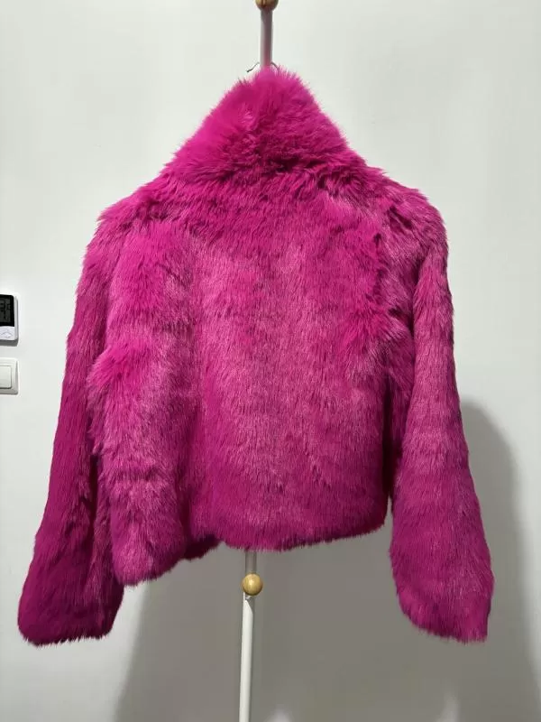 Geacă din blană Pimkie EU 34 | Fuchsia, Fără glugă - Image 3