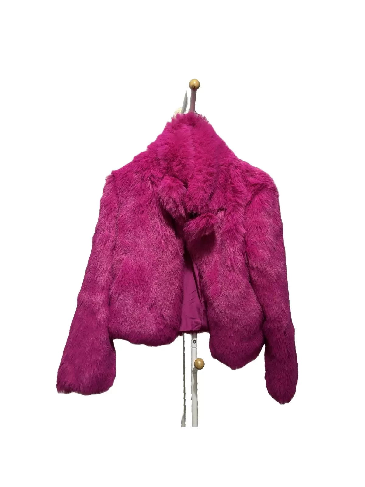 Geacă din blană Pimkie EU 34 | Fuchsia, Fără glugă