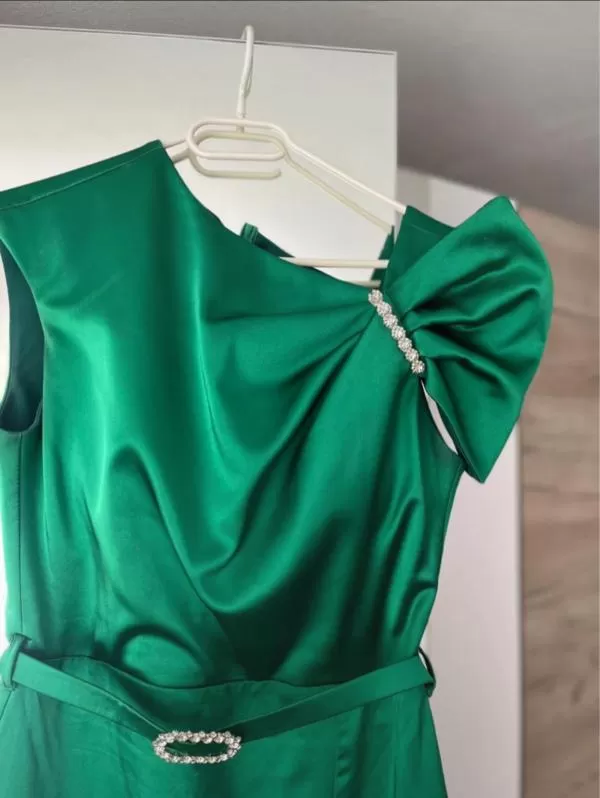 Rochie de seară Bia Fashion EU 40 | Verde, Midi, Fără mâneci, Satinat - Image 2