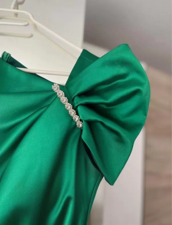 Rochie de seară Bia Fashion EU 40 | Verde, Midi, Fără mâneci, Satinat - Image 3