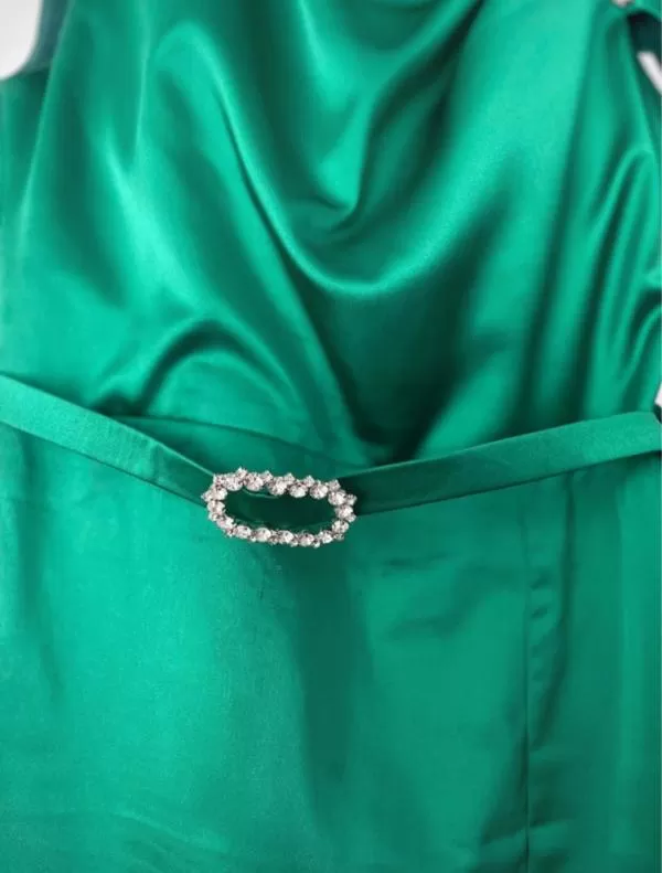 Rochie de seară Bia Fashion EU 40 | Verde, Midi, Fără mâneci, Satinat - Image 9