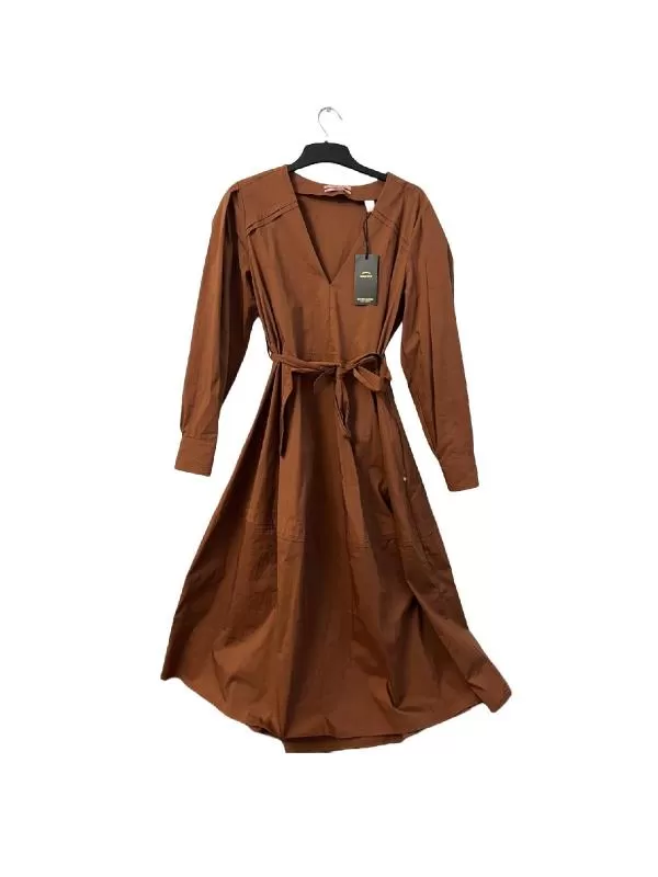 Rochie casual Maison Scotch EU 36 | Cărămiziu, Midi, Mânecă lungă, Bumbac