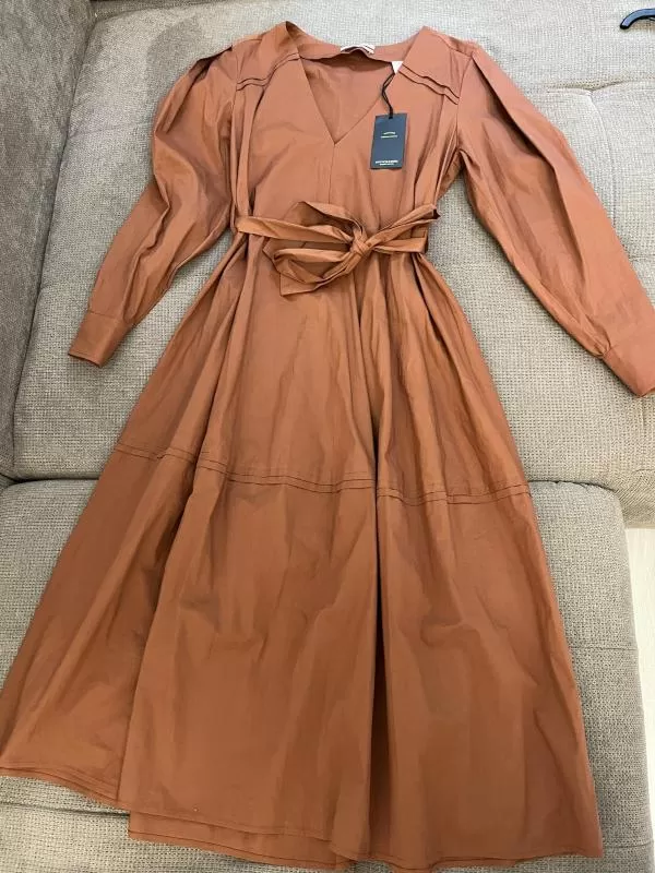 Rochie casual Maison Scotch EU 36 | Cărămiziu, Midi, Mânecă lungă, Bumbac - Image 4