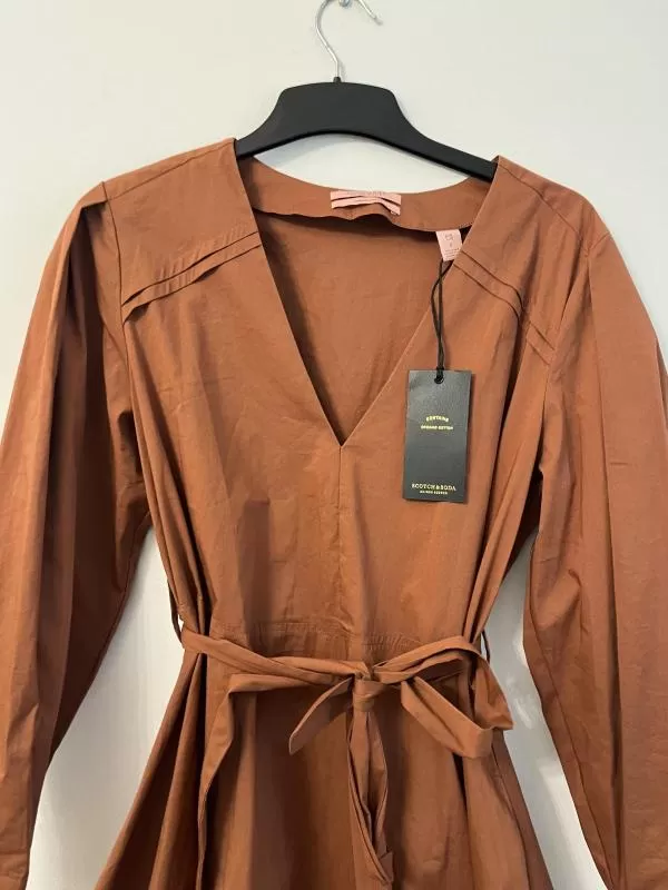 Rochie casual Maison Scotch EU 36 | Cărămiziu, Midi, Mânecă lungă, Bumbac - Image 3