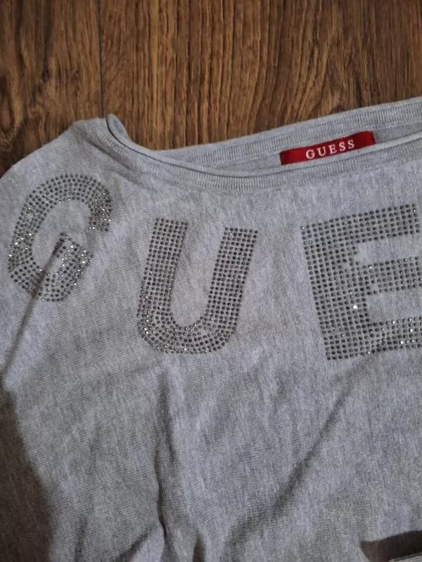 Bluză Guess EU 34 | Gri, Normal, Mânecă lungă, Tall, Abstract & Color Block, Design petrecut - Image 2