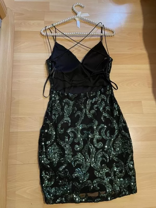 Rochie de seară Windson EU 36 | Negru, Mini, Bretele subțiri, Paiete, Poliester - Image 7