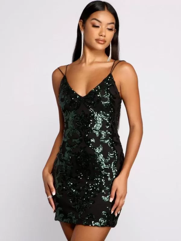 Rochie de seară Windson EU 36 | Negru, Mini, Bretele subțiri, Paiete, Poliester - Image 2