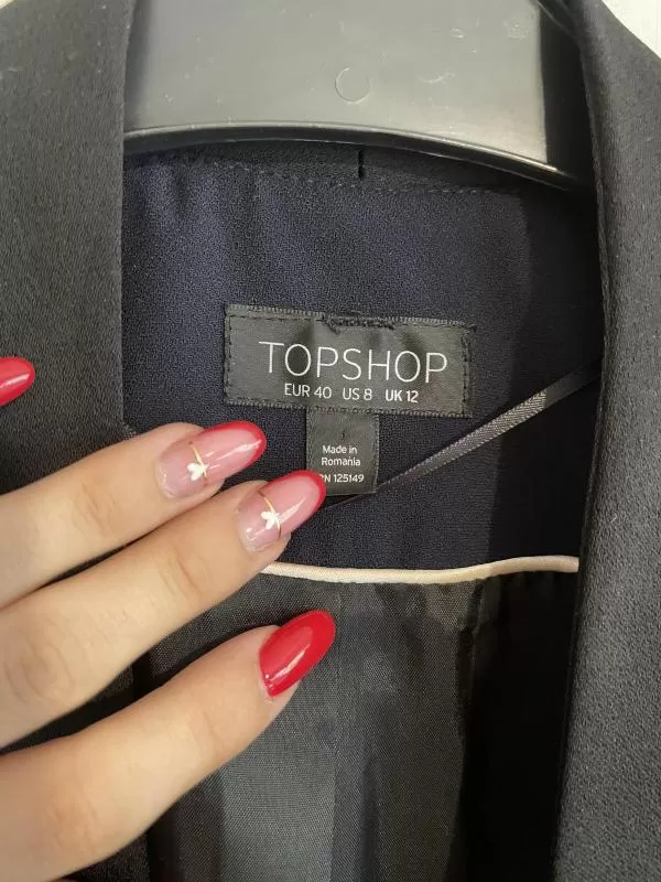 Sacou Topshop EU 40 | Albastru, Normal, Mânecă lungă, Poliester - Image 4