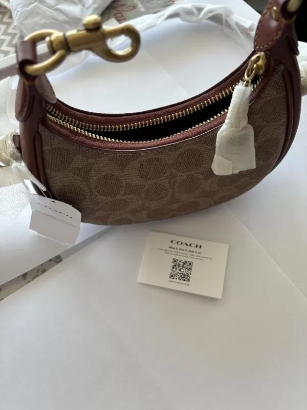 Geantă de umăr Coach | Maro, Logo, Acetat - Image 8