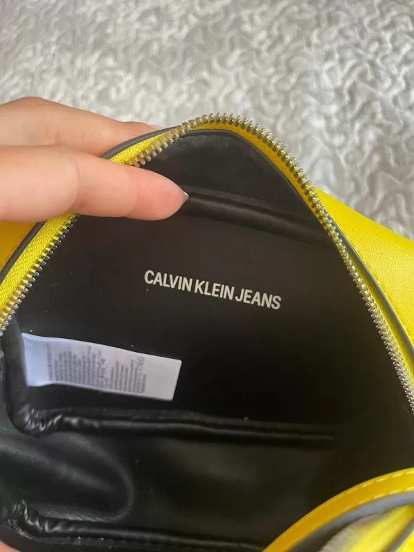 Geantă de umăr Calvin Klein | Galben, Logo, Piele naturală - Image 5