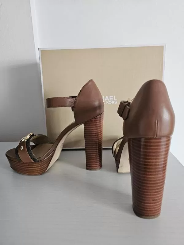 Sandale cu toc Michael Kors EU 37 | Maro, Piele naturală - Image 3