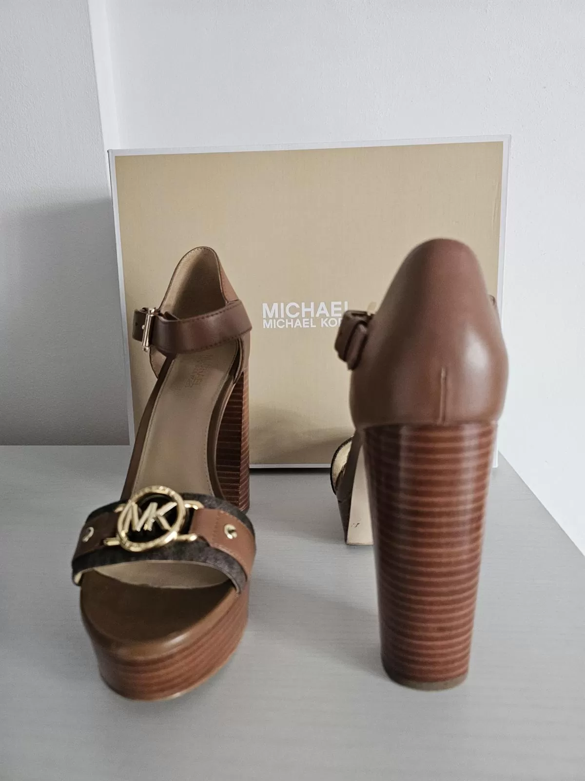 Sandale cu toc Michael Kors EU 37 | Maro, Piele naturală | Sassy
