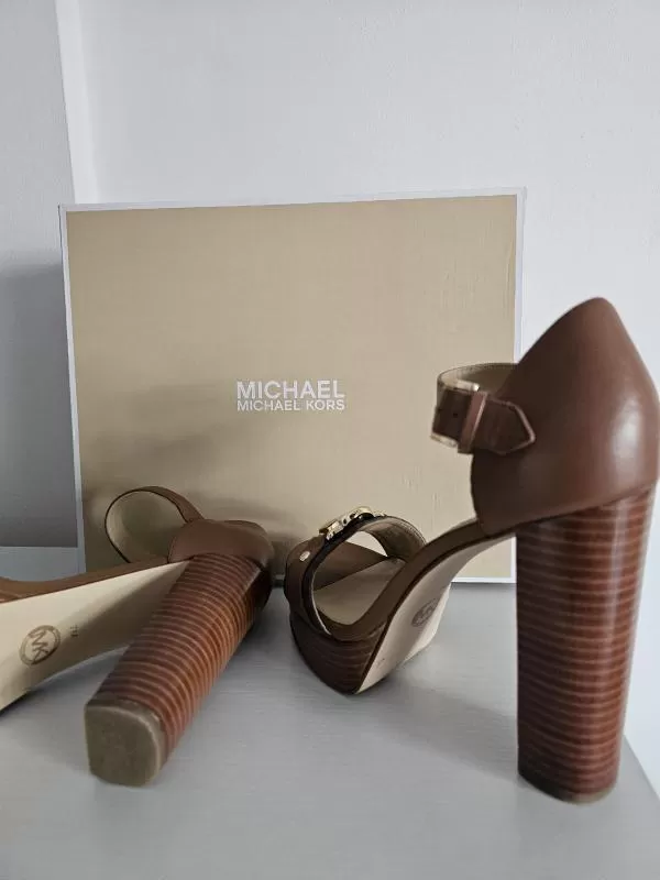Sandale cu toc Michael Kors EU 37 | Maro, Piele naturală - Image 4