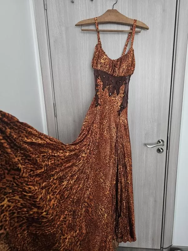 Rochie de seară Muzzafet EU 38 | Cărămiziu, Maxi, Bretele subțiri, Poliester - Image 2