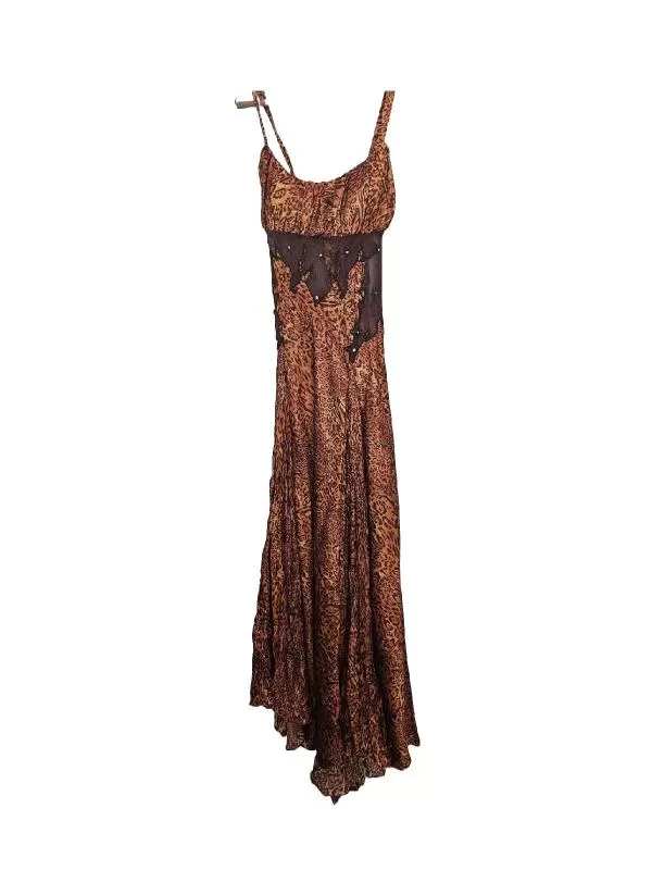 Rochie de seară Muzzafet EU 38 | Cărămiziu, Maxi, Bretele subțiri, Poliester