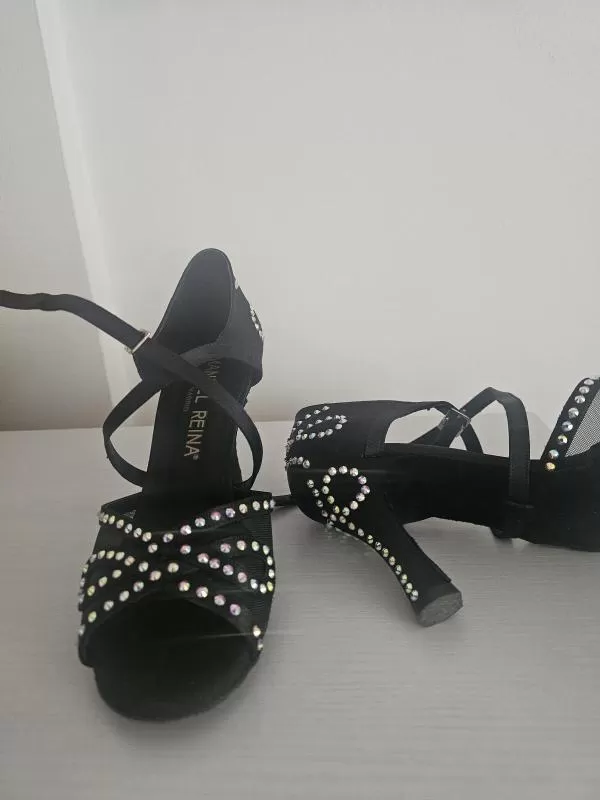 Pantofi de dans Manuel Reina EU 37 | Negru, Piele întoarsă Suede - Image 4