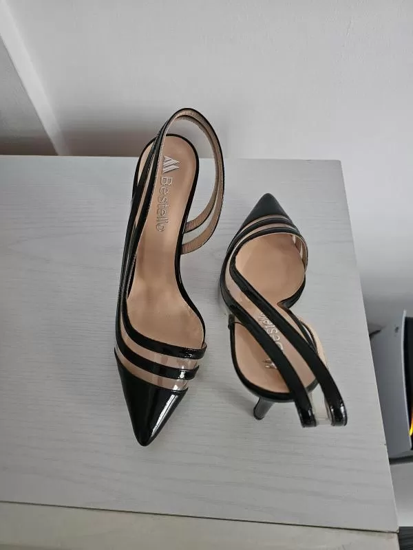 Pantofi cu toc înalt Bestello EU 37 | Negru, Piele naturală - Image 4