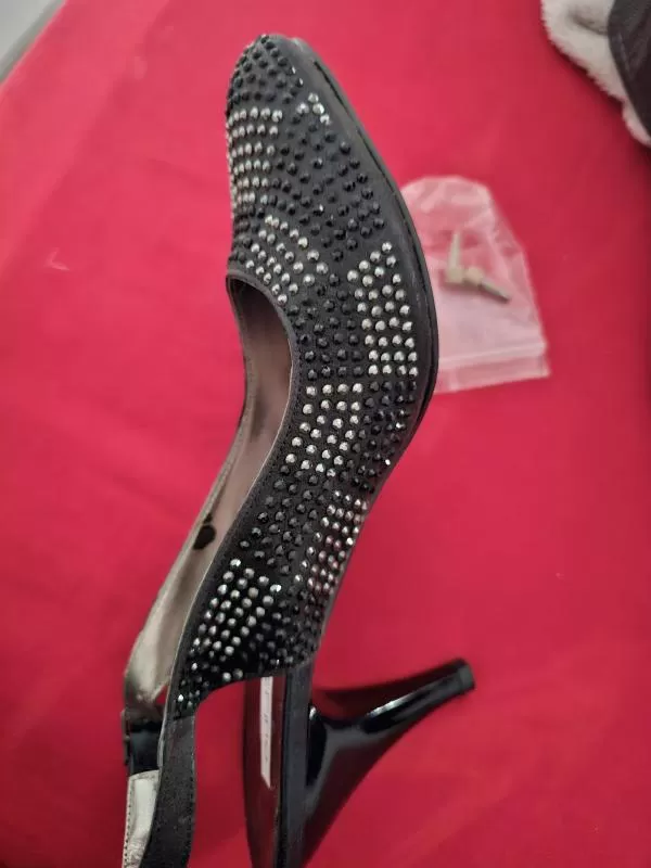 Pantofi cu toc mic Delmira EU 37 | Negru, Piele naturală - Image 5
