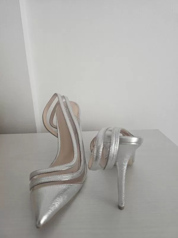 Pantofi cu toc înalt Bestello EU 38 | Gri, Monocrom, Piele naturală - Image 2