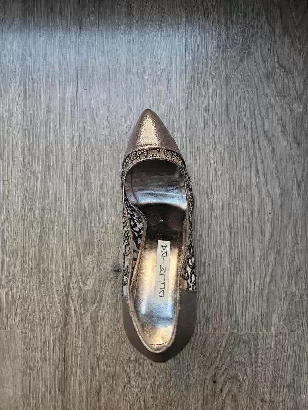 Pantofi cu toc înalt Delmira EU 38 | Gri, Piele naturală - Image 4