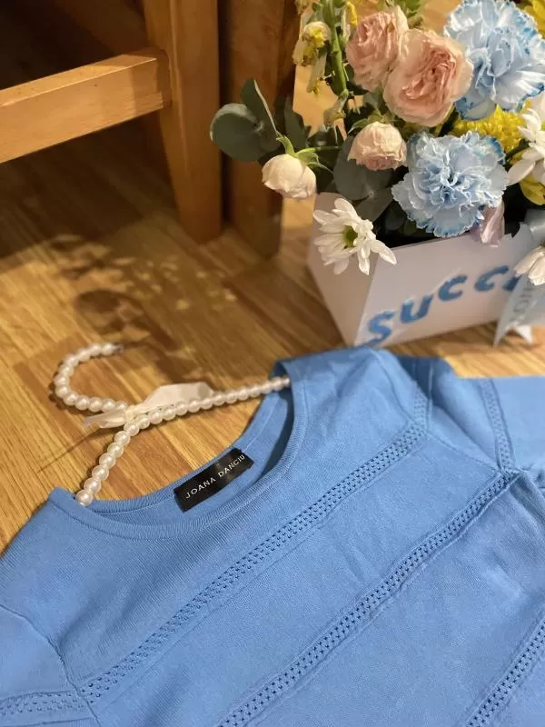 Rochie office Joana Danciu EU 36 | Albastru, Maxi, Mânecă trei sferturi - Image 4