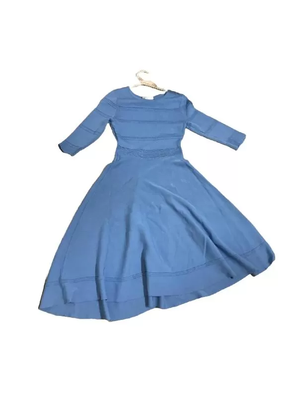 Rochie office Joana Danciu EU 36 | Albastru, Maxi, Mânecă trei sferturi