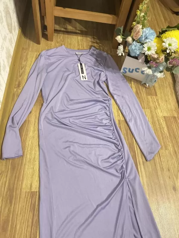 Rochie de seară Noisy May EU 38 | Mov, Maxi, Mânecă lungă, Poliester - Image 3