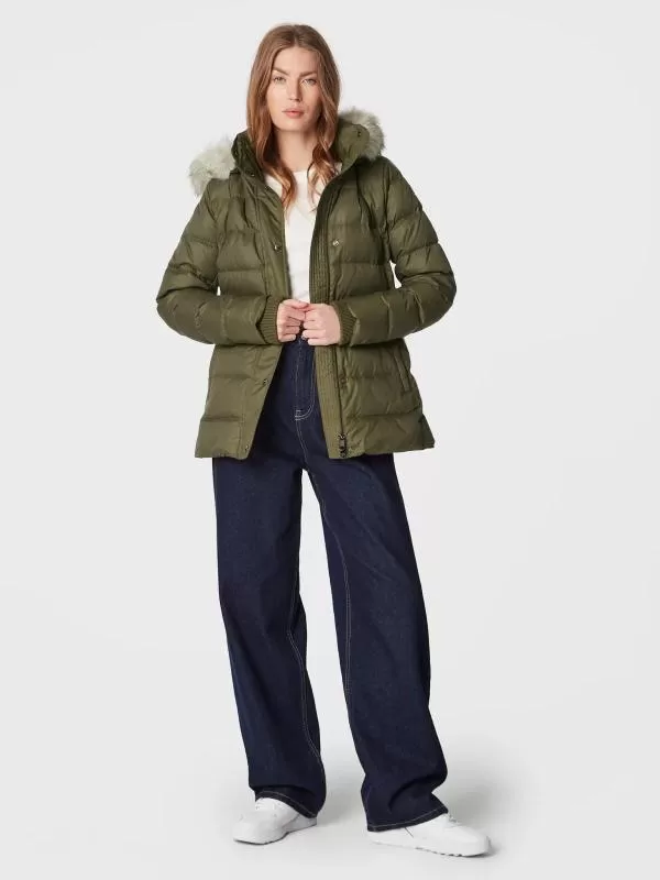 Geacă de iarnă Tommy Hilfiger EU 36 | Khaki, Cu glugă detașabilă, Poliester - Image 8